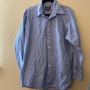 3/$15! Kirkland Men’s Blue stripe button-up traditional fit dress shirt